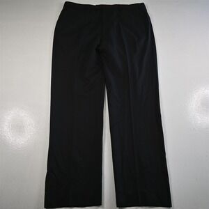 Guabello 38x34‎ Black Wool Flat Front Straight Leg Mens Pants
